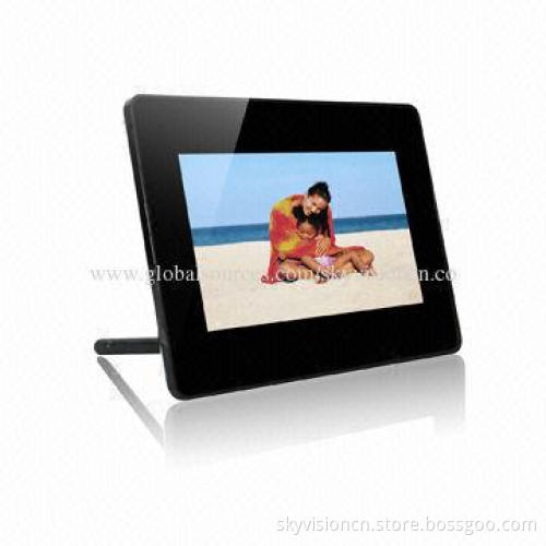 LCD digital photo frame with video/music/photo auto loop play/table standing and wall-mount
